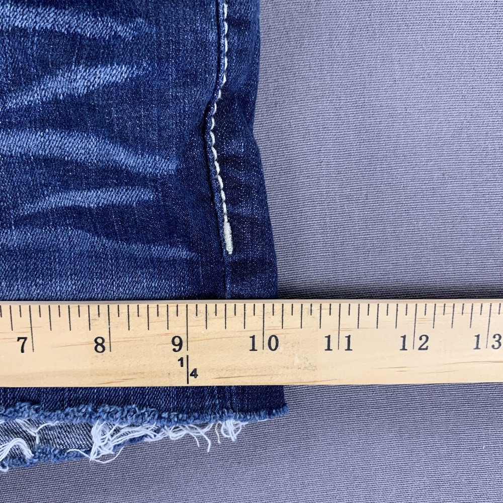 BKE Denim Short Women 28 (30) Blue Harper Distress Raw Hem Frayed Cutoff Stretch - Picture 14 of 16